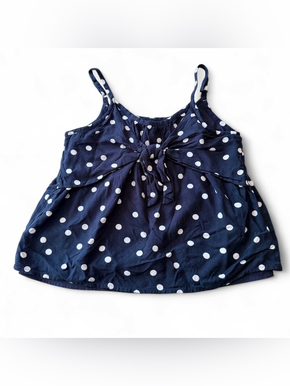 Abercrombie Kids Navy Polka Dot Bow Tank Top Girls 11/12